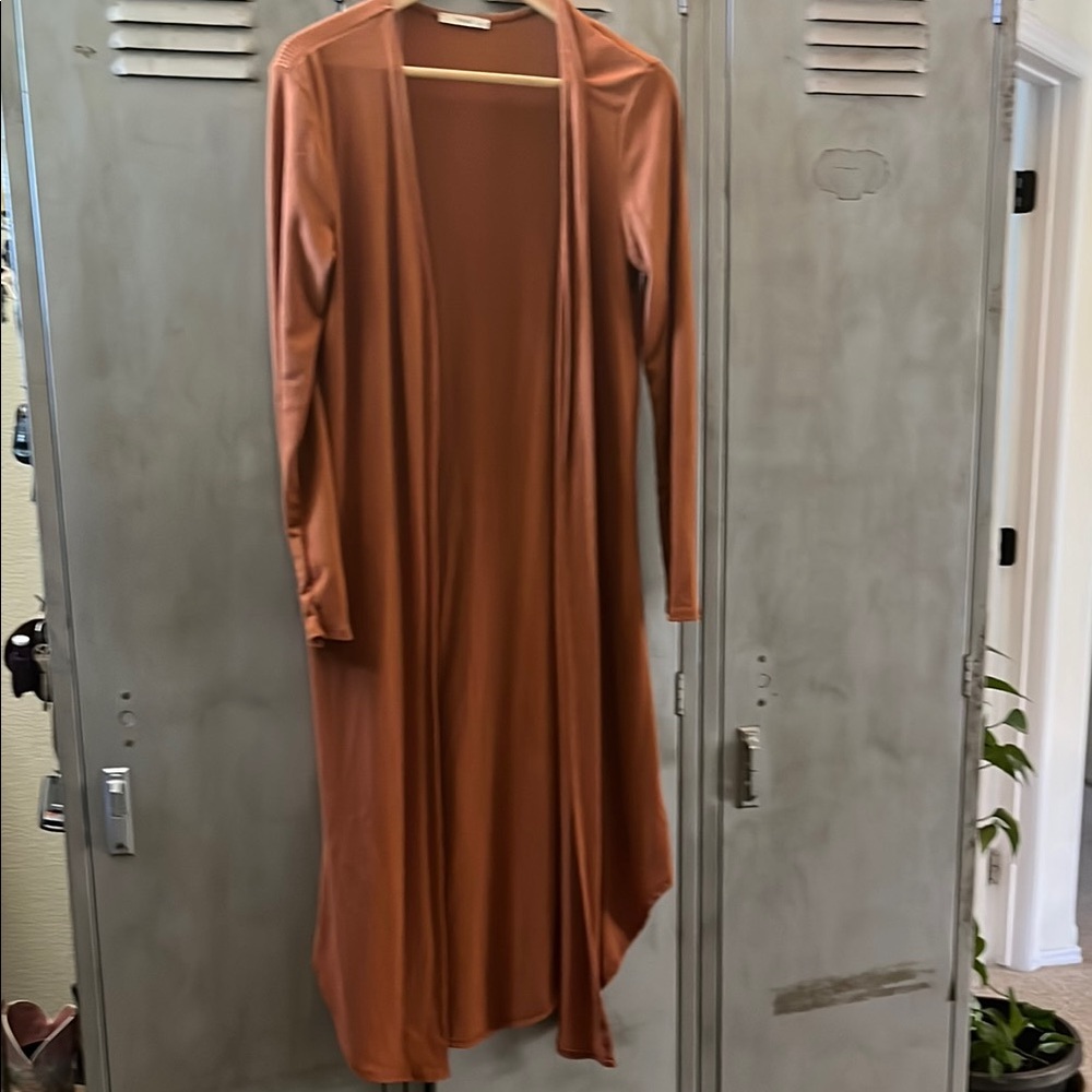 Timing Orange Long Sleeve Cardigan Casual